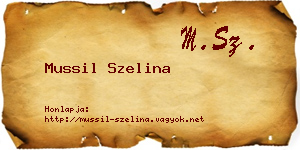 Mussil Szelina névjegykártya
